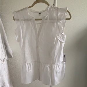 Old navy white ruffle sleeve peplum top